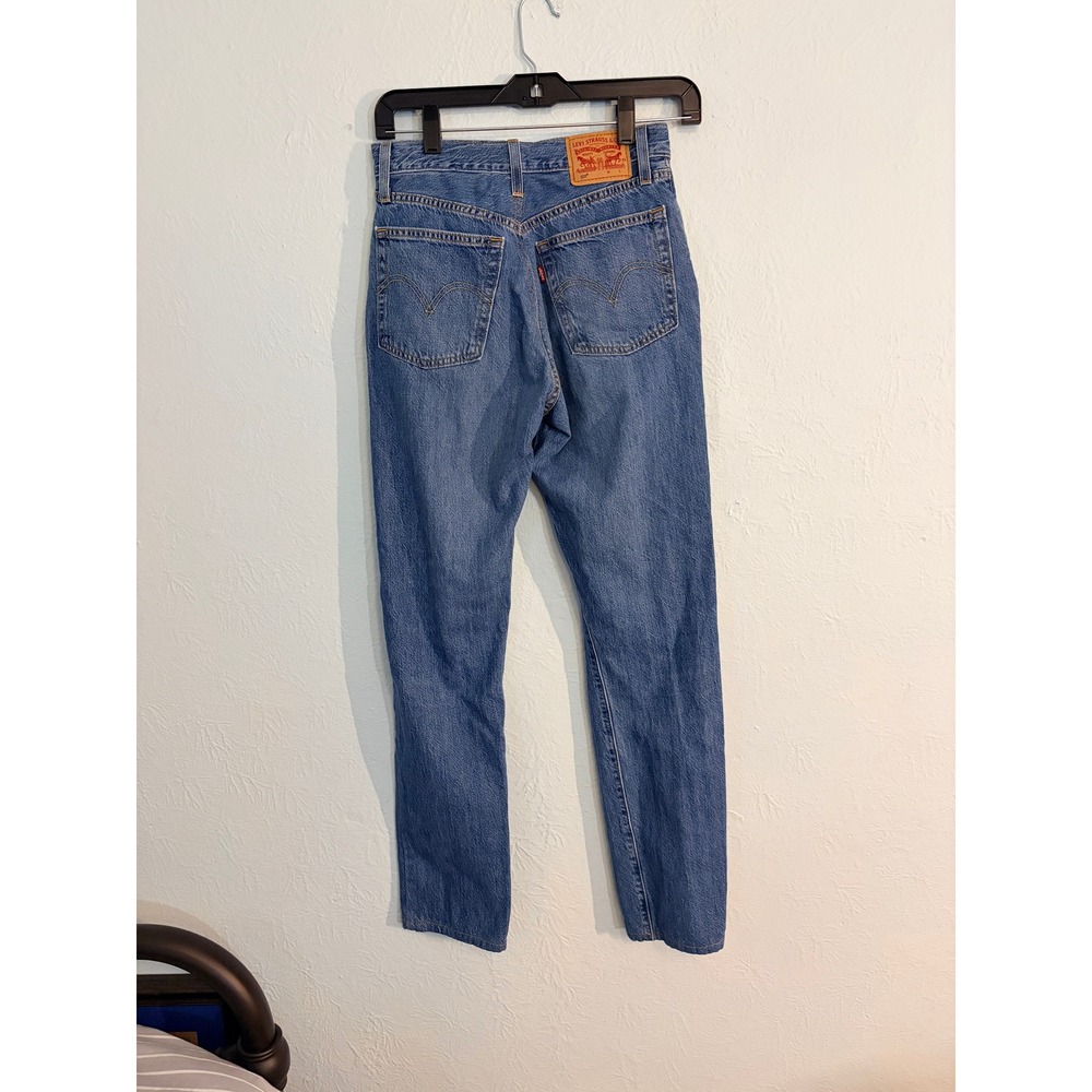 Levi's 501 Button Fly Jeans Women's 26x32 Distressed Denim School Streetwear